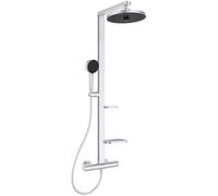 Ideal Standard - Alu+, Columna de ducha termostática de aluminio, Mezclador termostático externo de doble salida, Silver,BD583SI