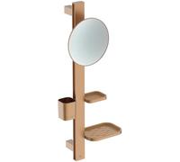 Ideal Standard ALU+ Espejos, Combinación de Accesorios S, con Espejo cosmético de Ø 205 mm (Aumento de 3 Veces), Fabricado con un 100% de Aluminio Reciclado - Bronce (310.5x160x717 mm)