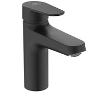 Ideal Standard - Alu+ Mezclador de lavabo, 120 mm proyección de chorro, Enderezador de flujo, ahorro de agua, tecnología Blue Start, sistema de arranque sin llave, elementos básicos de aluminio, Negro