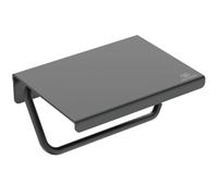 Ideal Standard ALU+ Portarrollos de Papel con Tapa, Fabricado con un 84% de Aluminio Reciclado, fijación Oculta y fácil Montaje - Negro Mate (150x114x95 mm)