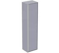 Ideal Standard Armario alto Connect Air, con bisagras izquierda/derecha, 1 puerta, 400x300x1600mm, E0832EQ, Color: Gris claro brillante / blanco mate