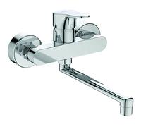 Ideal Standard - Cerabase, mezclador de cocina monomando montado en la pared, boquilla de dispensación orientable a 360°, cromado