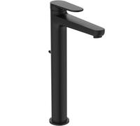 Ideal Standard Cerafine O Nuovo Grifo lavabo, altura caño 247 mm, 3,8l/min, con desagüe, FirmaFlow, tecnología BlueStart - Negro Mate (48x184,5x292mm)