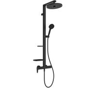 Ideal Standard Ceraflow Alu+ sistema de ducha con grifo - Negro mate | Ducha de bajo consumo con 2 funciones (cabezal y mango), estantes ajustables, BD584XG