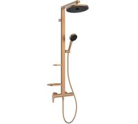 Ideal Standard Ceraflow Alu+ Termostática ducha exterior, Fabricado con un 100% de aluminio reciclado, ducha con ahorro de agua, tipos de chorro variables - Bronce (356x501x1113 mm)