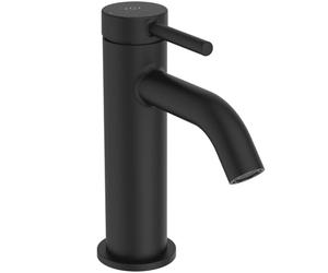 Ideal Standard - Ceraline, grifo monomando baño, grifo lavabo con cartucho FirmaFlow, sistema BlueStart, Easyfix, desagüe Click-Clack, negro seda