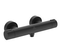Ideal Standard Ceratherm Alu+ - Mezclador de ducha expuesto 292x105x72 mm, 12 l/min (3 bar), función termostática, ahorro de agua y energía, elementos centrales de aluminio, en acabado negro mate