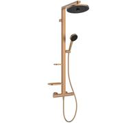 Ideal Standard Ceratherm Alu+ Sistema de ducha expuesta, múltiples funciones de ducha, función termostática, ahorro de agua y energía, elementos centrales de aluminio, bronce (356 x 501 x 1113 mm)