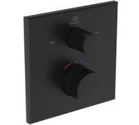 Ideal Standard Ceratherm C100 Termostato de baño empotrado, grifo de bañera con bloqueo de temperatura a 40 °C, termostato para la bañera - Negro Mate