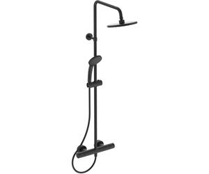Ideal Standard Ceratherm T25 conjunto de ducha a pared con termostato con rociador con efecto lluvia negro A7545XG