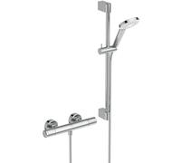 Ideal Standard Ceratherm T25 - Grifo de ducha para ahorro de agua con diferentes tipos de chorro, incluye termostato antiquemaduras y barra de ducha (600 mm), cromado
