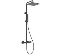 Ideal Standard Ceratherm T25 M Sistema de ducha, Cabezal de ducha ahorrador de agua con protección contra quemaduras y función de termostato - Negro Mate (315x505.5x1117 mm)