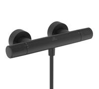 Ideal Standard Ceratherm T25 N Monomando ducha exterior, Ahorro de agua y energía, con protección contra quemaduras (CoolBody) y función termostato - Negro Mate (315x102x70 mm)