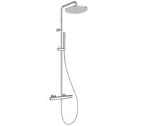 Ideal Standard Ceratherm T25 Sistema de ducha, Cabezal de ducha ahorrador de agua con protección contra quemaduras y función de termostato - Cromo (315x505.5x1117 mm)