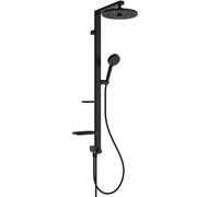 Ideal Standard Ceratwist Alu+ Sistema de ducha, cabezal de ducha ECO de bajo consumo para grifo, cabezal de ducha redondo con chorros variables - Negro Mate (345 x 501 x 1104 mm)