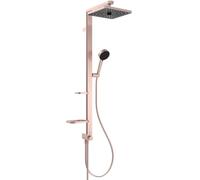 Ideal Standard Ceratwist Alu+ Sistema de ducha sin grifos, angular - Rosé | Ducha de bajo consumo, 2 funciones, combinable con grifo visto, estantes ajustables, BE213RO