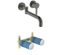 Ideal Standard - Conjunto de Gusto Monomando empotrado para cocina, 246 mm saliente del caño, con cartucho FirmaFlow, caño giratorio de 120°, Gris Magnético + A1313NU Kit monomando empotrado