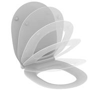 Ideal Standard - Connect Air Asiento con tapa de inodoro, Diseño de tapa fina, Redondo, Asiento con cierre amortiguado y opción de liberación rápida, Duroplástico, Blanco