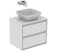 Ideal Standard Connect Air lavabo 400mm, cuadrado, sin agujero para grifo, sin rebosadero, E034701, Color: Blanco