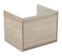Ideal Standard Connect Air mueble bajo lavabo, 530x409x400mm, 1 cajón, E0846UK, Color: Pino claro / marrón mate