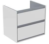 Ideal Standard Connect Air mueble bajo lavabo, 580x409x517mm, 2 extraíbles, E1605KN, Color: Blanco brillante / gris claro mate