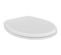 Ideal Standard Eurovit Universal asiento para WC estándar, ovalado - Blanco | Asiento universal con bisagras de acero inoxidable robustas, W302601