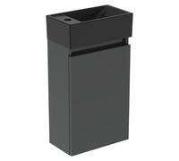 Ideal Standard Eurovit Conjunto de mueble de baño (37 cm, Gris/Negro, Orificios para grifo: Izquierda)