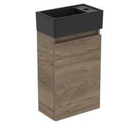 Ideal Standard Eurovit Conjunto de mueble de baño (37 cm, Nogal/Negro, Orificios para grifo: Derecha)