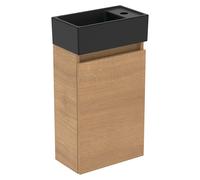 Ideal Standard Eurovit Conjunto de mueble de baño (37 cm, Roble/Negro, Orificios para grifo: Derecha)