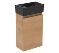 Ideal Standard Eurovit Conjunto de mueble de baño (37 cm, Roble/Negro, Orificios para grifo: Izquierda)