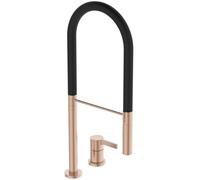 Ideal Standard - Gusto Monomando de cocina de dos orificios, Semi Pro, con rociador extraíble y dos modos de chorro, caño giratorio 360°, 6,7 l/min, Conexión de tornillo desde abajo, Rosa Atardecer