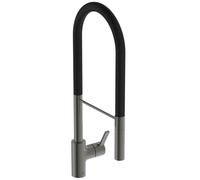 Ideal Standard - Gusto Monomando de cocina, Semi Pro, con rociador extraíble y dos modos de chorro, caño giratorio 360°, 6,3 l/min, fácil de instalar con fijación EasyFix+, Gris Magnético