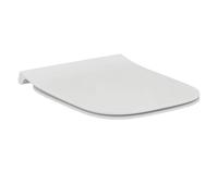 Ideal Standard - i.life B Asiento con tapa de inodoro, Diseño de tapa fina, Angular, Asiento con cierre amortiguado y opción de liberación rápida, Duroplástico, Blanco