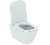 Ideal Standard I.Life B - Juego de inodoros para colgar sin brida RimLs, longitud 54,5 cm, tapa ultrafina y freno de caída, color blanco T533001