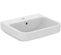 Ideal Standard - i.life B Lavabo de 50 cm con orificio central para la grifería abierta y orificio de desbordamiento. Columna, semicolona y sifón decorativo para comprar por separado. Blanco