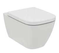 Ideal Standard - i.life B, RimLS+ WC suspendido sin borde completo con tapa de inodoro de cierre lento, E-packaging dedicado al transporte de cerámica, Blanco