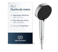 Ideal Standard Idealrain Alu+ Ducha de mano, Cromo, Ø 10 cm, 2 chorros | Ducha de mano Ø 10 cm, Rain & SilkRain con interruptor giratorio, limitador de caudal 8 l/min, boquillas EasyClean antical