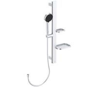 Ideal Standard - Alu+, Barra con teleducha de 70cm, BD586SI, Silver