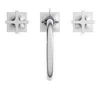 Ideal Standard Joy Neo Mezclador de lavabo de 3 agujeros, altura del caño 191mm, con desagüe metálico, BD143AA, Color: cromado