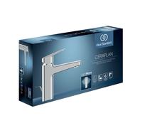 Ideal Standard Mezclador monomando de lavabo Ceraplan, versión H75, con juego de desagüe, con fijación EasyFix+, BD274AA
