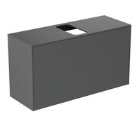 Ideal Standard Mueble bajo para lavabo, 1 cajón, corte central, 1002x373x550mm, T3936Y2, Color: Antracita mate