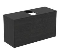 Ideal Standard Mueble bajo para lavabo, 1 cajón, corte central, 1002x373x550mm, T3936Y4, Color: Roble flameado
