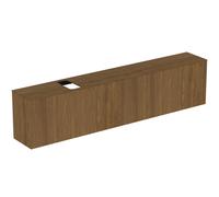 Ideal Standard Mueble bajo para lavabo, 2 extraíbles, recorte opcional izquierda/derecha, 2387x373x550mm, T4340Y5, Color: Nogal oscuro