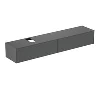 Ideal Standard Mueble bajo para lavabo, 2 extraíbles, recorte opcional izquierda/derecha, 2387x505x370mm, T4334Y2, Color: Roble claro