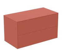 Ideal Standard Mueble bajo para lavabo, 2 extraíbles, sin recorte, 1002x505x550mm, T4323Y3, Color: Puesta de sol mate