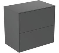 Ideal Standard Mueble bajo para lavabo, 2 extraíbles, sin recorte, 602x373x550mm, T4327Y2, Color: Antracita mate