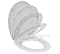 Ideal Standard - Multi Suites Asiento con tapa de inodoro, Diseño de tapa fina, Forma universal, Asiento con mecanismo de cierre suave, resistente a los UV y fácil de montar, Duroplástico, Blanco