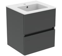 Ideal Standard Paquete de lavabo Eurovit, 510x450x565mm, 2 extraíbles, R0571TI, Color: Lacado gris brillante