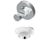 Ideal Standard Set de gancho para toalla A9115AA IOM + jabonera de pared baño A9122AA IOM, Cromado