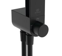 Ideal Standard Sistema de ducha Ceratwist Alu+ sin grifería, con 2 estantes, ducha de mano de 2 funciones, ducha de techo redonda de 2 funciones, negro seda, BE214XG